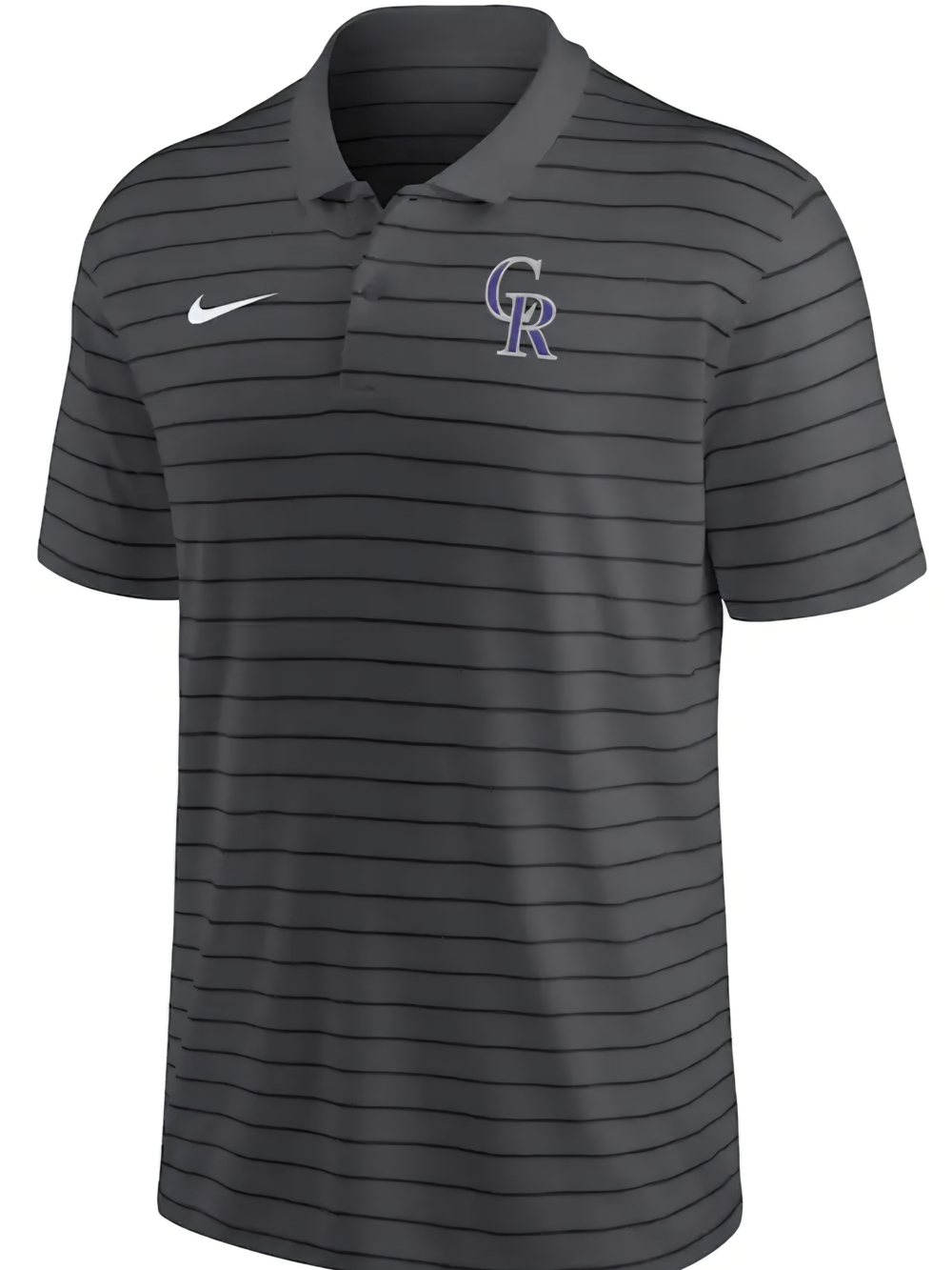 Colorado Rockies Nike Heather Charcoal Authentic Collection Victory Striped Polo